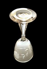 Set of 2 Vintage Fine Arts Crystal Romance Rose 4.5” Cordial Glasses Excellent