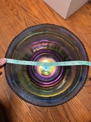 Indiana blue harvest grape carnival glass punch bowl