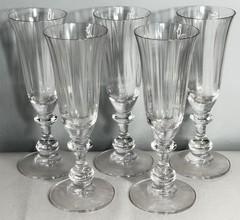 Set of 5 Mikasa French Countryside 7 5/8″ Champagne Flutes Optic Mint