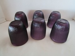 Vintage Amethyst Purple Ombré ribbed textured Glass 6 rocks Whiskey rock 12 Oz.