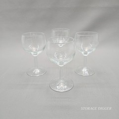 VTG France Set 4 Javit Cut Glass Nautical Clipper Ship Crystal Wine Goblets 5″