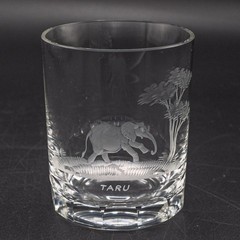 Bohemian Crystal «Kenyan African» Taru Elephant 10 OZ Tumbler Glass – 3 7/8″ #B