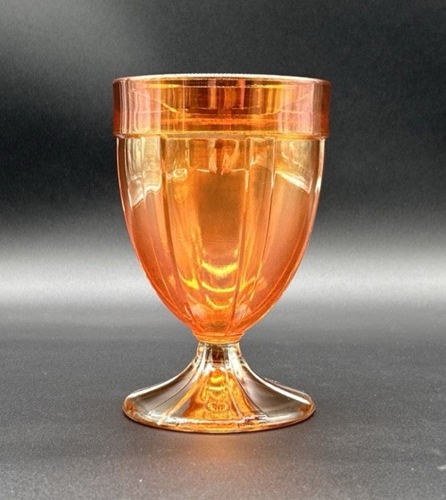 Marigold Carnival Glass Orange Vintage Goblet Cup Tumbler