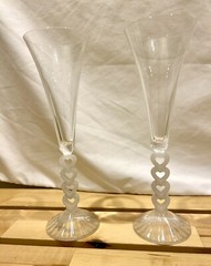 Crystal D’Arques Forever Hearts Crystal Stem Flutes 10-1/4″ Set of 2