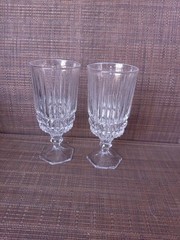 2 Fostoria Heritage Clear Iced Tea Glasses 7 1/8″ EUC
