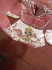 VTG Nachtmann Crystal Footed Tumblers Set 4 Hand Cut Stars Germany Bleikristall
