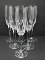 Set Of 6 Miller Rogaska Tulipe Crystal Champagne Flute Glass High End Glassware