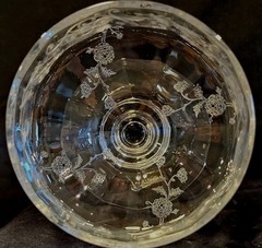 11 Cambridge Glass, Clear Etched, Elaine Seafood Icer, 2-piece Set