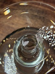 1950 Val St Lambert ‘State Plain’ Crystal Champagne Coupe, Belgian Made, Chipped