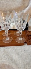 4 VNTG Lady Victoria France Crystal Stemware Chantelle Wine Glasses Goblet 7.5″