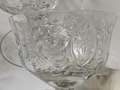 Vtg Cut Crystal Champagne Coupe Sherbet 5 Glasses Stemware Possibly Pairpoint?
