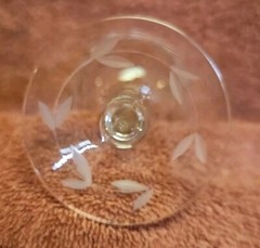 6 Glastonbury Lotus Alberta Panel Etched Crystal Sherry Glass circa 1928-1935