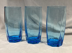3 CRISTAR Aqua Turquoise Sky Blue Amadeus Glass Cooler Tumbler Replacement
