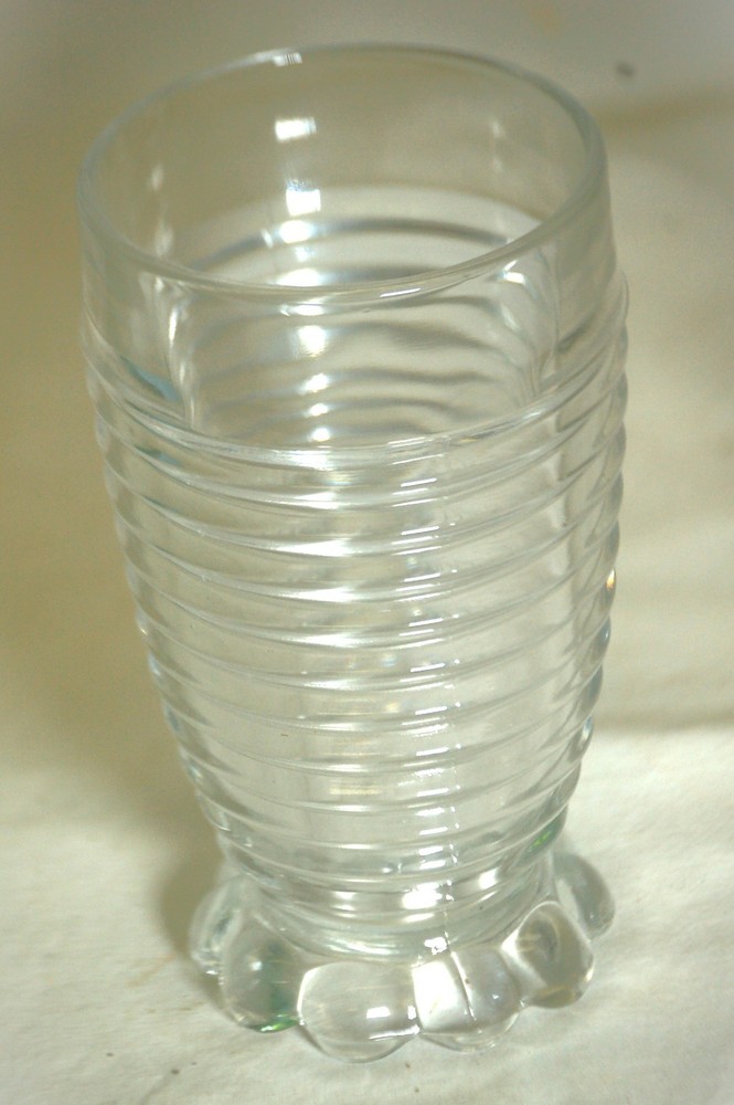 Manhattan Clear Bubble Footed Tumbler Depression Anchor Hocking
