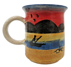 Vintage Nkhotakota Pottery Malawi Pitcher and Mug Set Hand Painted African Art