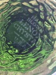 MCM Lenox Impromptu Hand Blown Glass Green Crinkle Goblet 1 Pc, 12oz