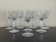 St Louis Saint Louis Crystal France 5 1/4″ H Chantilly 8 Liquor Cocktail Glasses