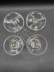 Set Of 4 Laurel & Berry Etched Clear Crystal Glass Goblets With Floral Design 7″
