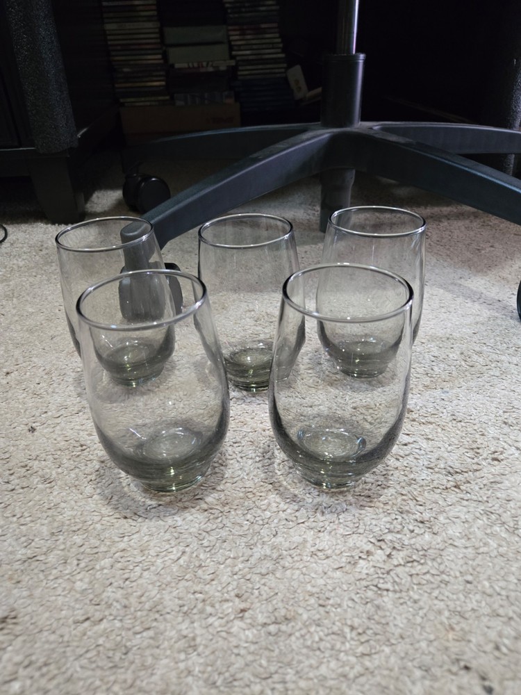 MCM Libby Smokey Colored Glass Tumbler set of 5 – 5.25 Inches