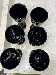Vintage Nortake Sweet Swirl Wine Glass set of 6 Black 7.25” Wine