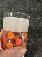 2 1950’s Orange Polka Dot Hazel Atlas Tumbler Glasses