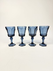 Stemware Wine Glass Goblet Set 4 Stemmed Claret Footed Vintage Fostoria Virginia