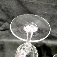 Set of 4, Josair Marquise Cut Crystal Wine / Water Goblet Stems 5 3/4″ Stemware