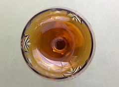 Bohemian Hortensja Poland Topaz Amber Cut to Crystal Hock Wine Glass 8 1/8»