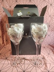 Waterford Lead Crystal Dolmen Goblets – Set of 2 – 115459 – Celtic Knot, Ireland