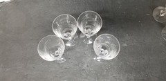 4 TIFFIN FRANCISCAN LARK CRYSTAL WINE CORDIALS 5 OZ