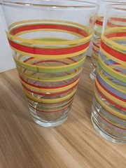 Set of 6 Libbey Mambo Fiesta Striped Tumblers by Royal Norfolk (16-oz)