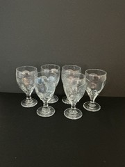 Vintage Libby Chivalry Clear Glass 6.5″ Water Gobletts, Set of 6