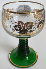 VTG Roemer Beehive Green Gold Stem Goblet Niederwalddenkmal Rudesheim