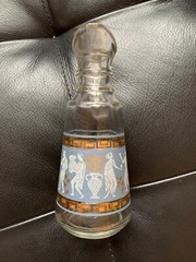 Cera Glass Cruet Etruscan Frieze Roman Greek Key MCM Vintage HTF NO STOPPER