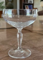 Vtg Heritage Mikasa Clear Crystal Hand Blown Champagne Coupe Glasses Set of 6