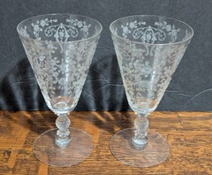 2 – Cambridge Diane 5.25″ Juice Glasses Vntg Crystal Replacement Elegant Formal