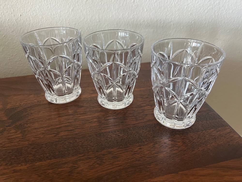 Set of 3 Lenox Crystal Shooting Star Double Old-Fashioned Glass 4.25”