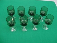 VINTAGE SASAKI JAPAN SMOKE GRAY WATER / JUICE GLASSES ( LOT OF 8 ) NEW