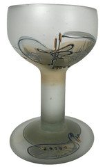 Art Glass Goblet Wine Artist Ion Tamaian Beautiful Unique Hand Blown RARE