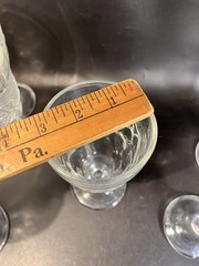 7 Vintage Arcoroc France Clear Molded Embossed Fruit Design Goblets Wine Water