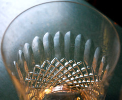 Vtg Set 5 DOUBLE OLD FASHIONED Hand Blown CLEAR CRYSTAL Glasses Xs & Oval Cuts