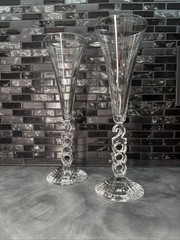 Millennium 2000 Cristal D’Arques Champagne Flutes Set of 2 France Vintage