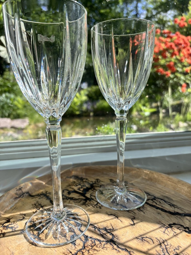 Set Of 2 Vintage Crystal Water Goblets Wine glasses Royal Gallery Crystal 8 3/4”