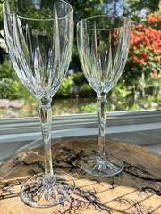 Set Of 2 Vintage Crystal Water Goblets Wine glasses Royal Gallery Crystal 8 3/4”