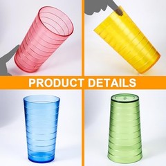 22-ounce Plastic Restaurant-Style Beverage Tumblers Water 22 ounce Mixed-Color