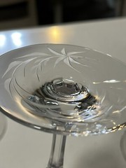 Heisey 5 Crystal Water Wine Glasses Laurel & Flower Etched Art Deco Cut Design