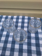 Set of 3 Lace Relevo Gold Glasses – 10 oz
