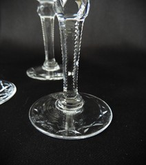 Vtg 6 Rogaska Gallia Crystal Etched Cut Cordial Glasses Zipper Stem H 5″