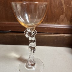 Cambridge orange Nude Stem Glass Vintage glassware see 6.5” v029