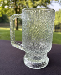 Indiana Glass Textured Crystal Ice 15oz Mug Glass Very Good Used Condition